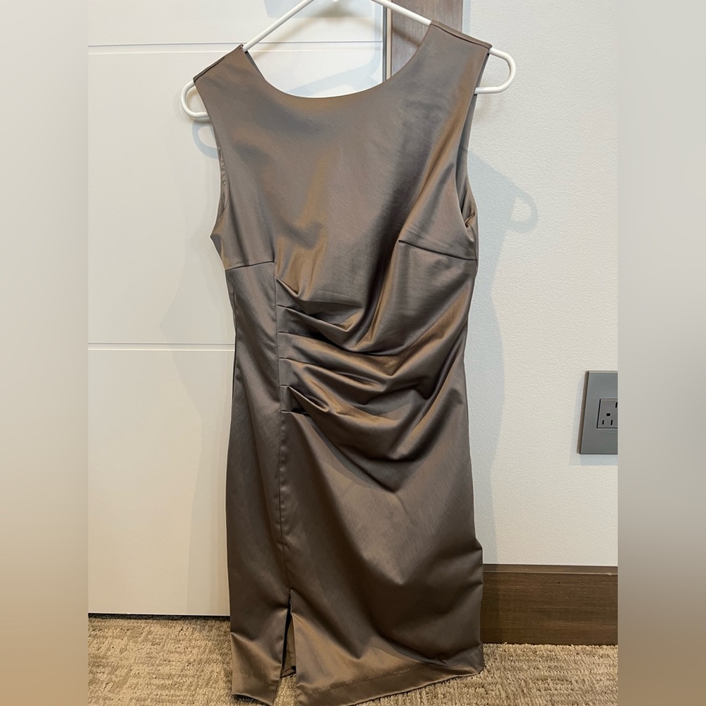 Steel gray satin dress